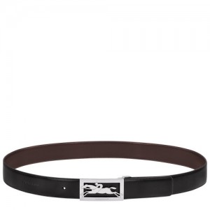 Black/Mocha Longchamp Delta Box Men's Belt | SN-LCMP49433