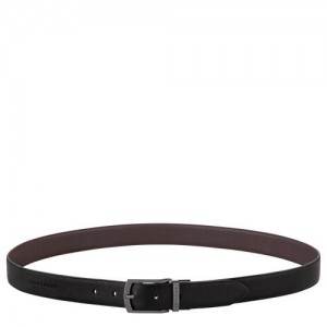 Black/Mocha Longchamp Sur Seine Men's Belt | SN-LCMP49451