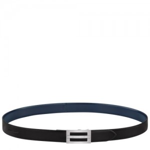 Black/Navy Longchamp Delta Box Men's Belt | SN-LCMP49450