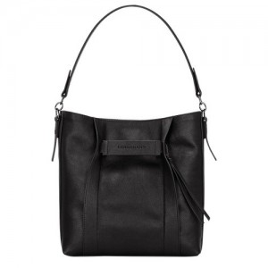 Black Longchamp 3d M Hobo Bag | SN-LCMP48059