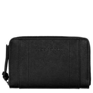 Black Longchamp 3d Wallet | SN-LCMP48259