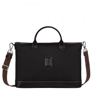 Black Longchamp Boxford S Briefcase | SN-LCMP49036