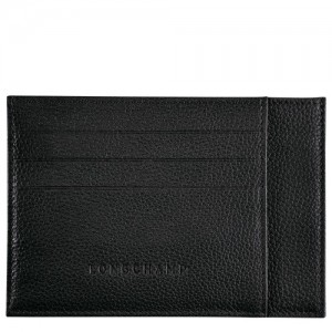 Black Longchamp Le Foulonné Card Holder | SN-LCMP49251