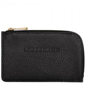 Black Longchamp Le Foulonné Card Holder | SN-LCMP49256