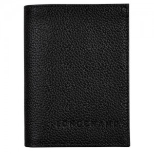 Black Longchamp Le Foulonné Card Holder | SN-LCMP48317