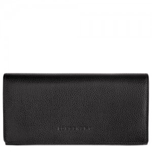 Black Longchamp Le Foulonné Continental Wallet | SN-LCMP48266