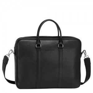 Black Longchamp Le Foulonné S Briefcase | SN-LCMP49049