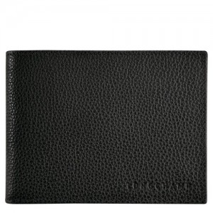 Black Longchamp Le Foulonné Wallet | SN-LCMP49218