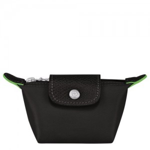 Black Longchamp Le Pliage Green Coin Purse | SN-LCMP49273