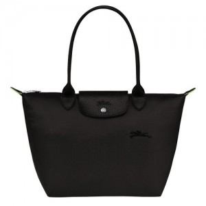 Black Longchamp Le Pliage Green M Tote Bag | SN-LCMP47971