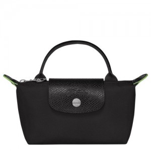 Black Longchamp Le Pliage Green Pouch With Handle | SN-LCMP48401