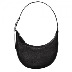 Black Longchamp Roseau Essential S Hobo Bag | SN-LCMP48008