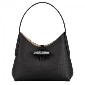 Black Longchamp Roseau S Hobo Bag | SN-LCMP47999