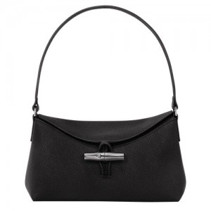 Black Longchamp Roseau S Hobo Bag | SN-LCMP48064