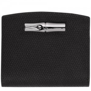 Black Longchamp Roseau Wallet | SN-LCMP48287