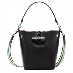 Black Longchamp Roseau Xs Bucket Bag | SN-LCMP47942