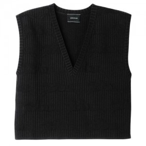 Black Longchamp Sleeveless Sweater | SN-LCMP48747