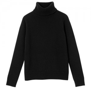 Black Longchamp Turtleneck Sweater | SN-LCMP48707