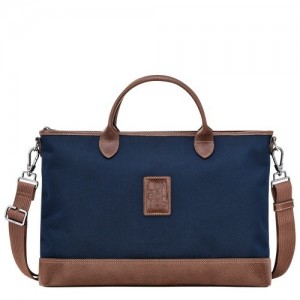 Blue Longchamp Boxford S Briefcase | SN-LCMP48169