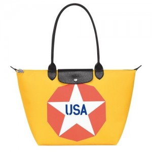 Blue Longchamp X Robert Indiana L Tote Bag | SN-LCMP47963