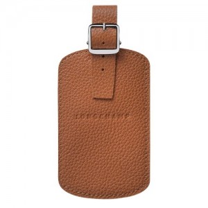 Caramel Longchamp Le Foulonné Luggage Tag | SN-LCMP49423