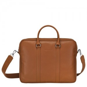 Caramel Longchamp Le Foulonné M Briefcase | SN-LCMP49044