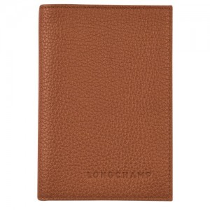 Caramel Longchamp Le Foulonné Passport Cover | SN-LCMP48392