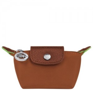 Cognac Longchamp Le Pliage Green Coin Purse | SN-LCMP48355