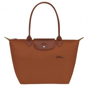 Cognac Longchamp Le Pliage Green M Tote Bag | SN-LCMP47969