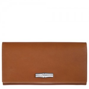 Cognac Longchamp Roseau Continental Wallet | SN-LCMP48278