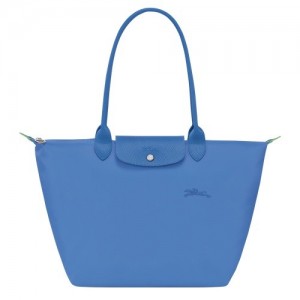 Cornflower Longchamp Le Pliage Green L Tote Bag | SN-LCMP48039