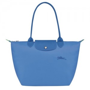 Cornflower Longchamp Le Pliage Green M Tote Bag | SN-LCMP48036