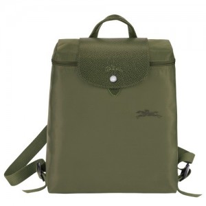 Forest Longchamp Le Pliage Green M Backpack | SN-LCMP48116