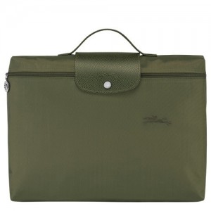 Forest Longchamp Le Pliage Green S Briefcase | SN-LCMP49021