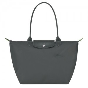 Graphite Longchamp Le Pliage Green L Tote Bag | SN-LCMP47974