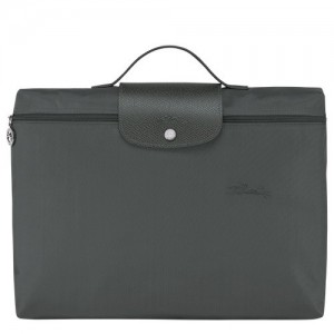 Graphite Longchamp Le Pliage Green S Briefcase | SN-LCMP48165