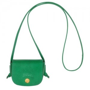 Green Longchamp éPure Coin Purse With Leather Lace | SN-LCMP48361