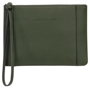 Khaki Longchamp 3d Pouch | SN-LCMP48429