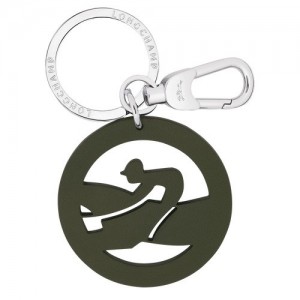 Khaki Longchamp Box-trot Key Rings | SN-LCMP48476