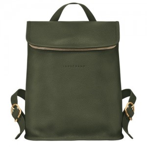 Khaki Longchamp Le Foulonné Backpack | SN-LCMP48142