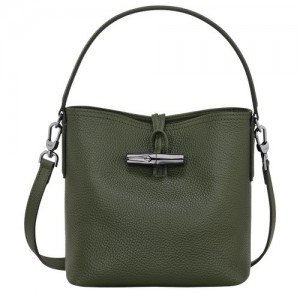 Khaki Longchamp Roseau Essential Xs Bucket Bag | SN-LCMP47939