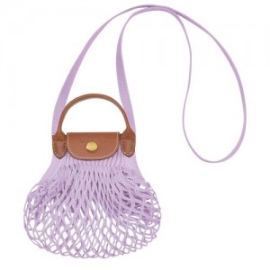 Lilac Longchamp Le Pliage Filet Xs Mesh Bag | SN-LCMP48416