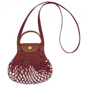 Mahogany Longchamp Le Pliage Filet Xs Mesh Bag | SN-LCMP47943