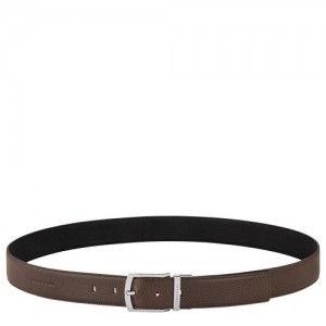 Mocha/Black Longchamp Le Foulonné Men's Belt | SN-LCMP49453