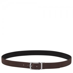 Mocha/Black Longchamp Le Foulonné Men's Belt | SN-LCMP49457