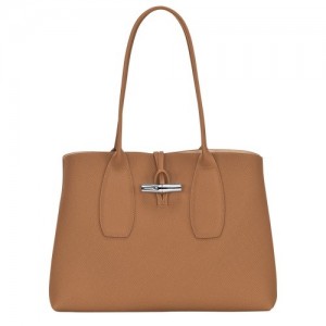 Natural Longchamp Roseau L Tote Bag | SN-LCMP48001