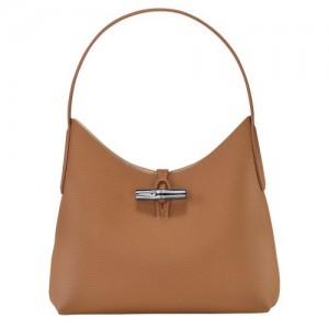 Natural Longchamp Roseau M Hobo Bag | SN-LCMP47997