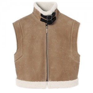 Natural Longchamp Short Sleeveless Vest | SN-LCMP48614