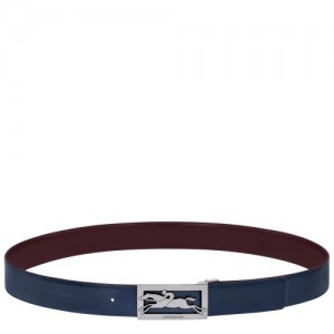 Navy/Burgundy Longchamp Delta Box Men's Belt | SN-LCMP49432