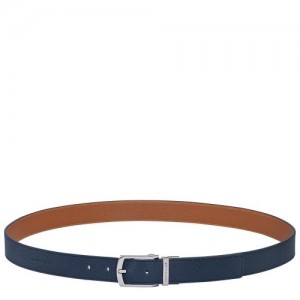 Navy/Caramel Longchamp Le Foulonné Men's Belt | SN-LCMP49454